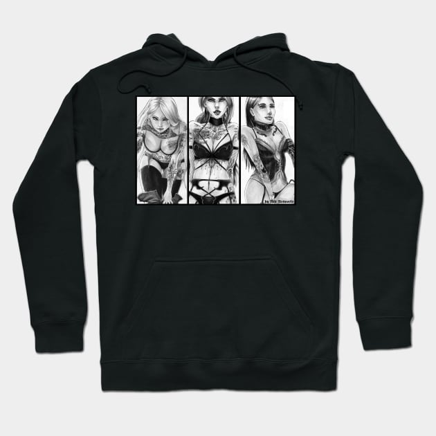 Tattoo Girl Triple Hoodie by AtitArtworks